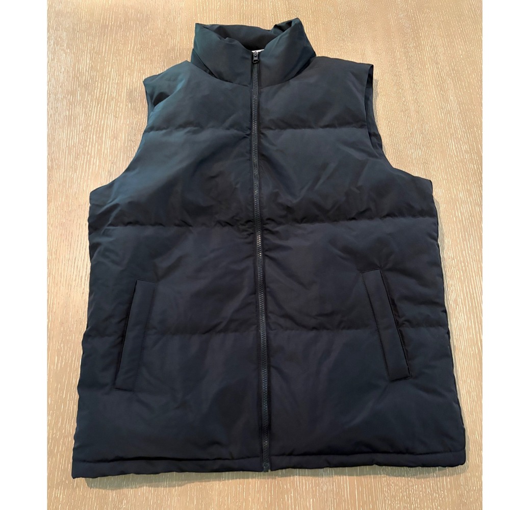 AS Colour Men's Large Black Puffer Vest Full Zip Sleeveless Insulated Jacket
